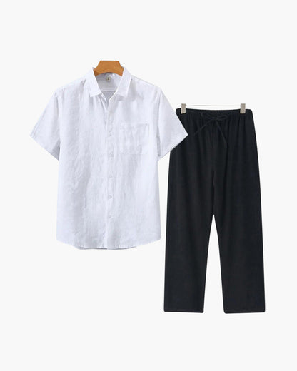 MONVIEL | Short-sleeve linen set
