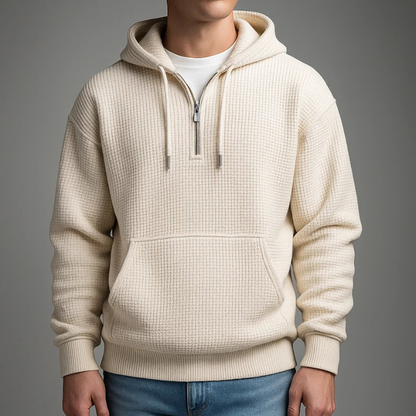 MONVIEL | Waffle-Knit Half-Zip Hoodie