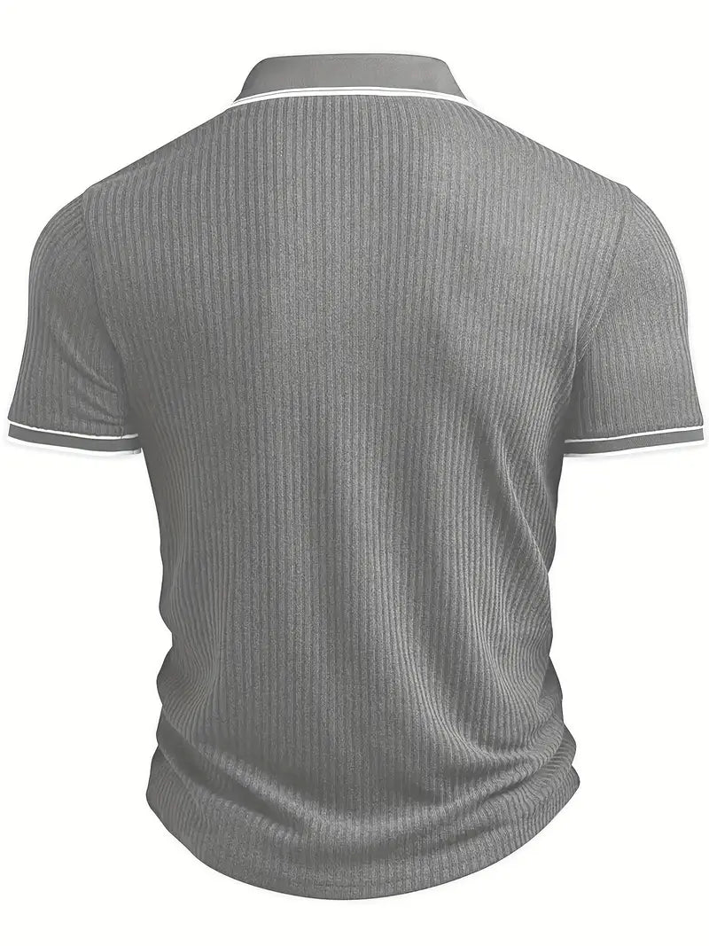 MONVIEL™ | Contrast-Trim Ribbed Polo