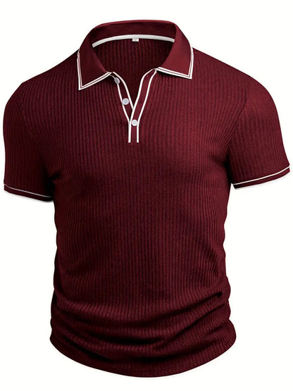 MONVIEL™ | Contrast-Trim Ribbed Polo