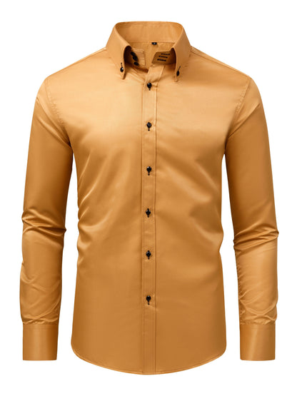 MONVIEL™ | Men's Satin-Finish Long-sleeve Shirt