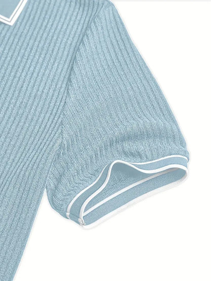 MONVIEL™ | Contrast-Trim Ribbed Polo