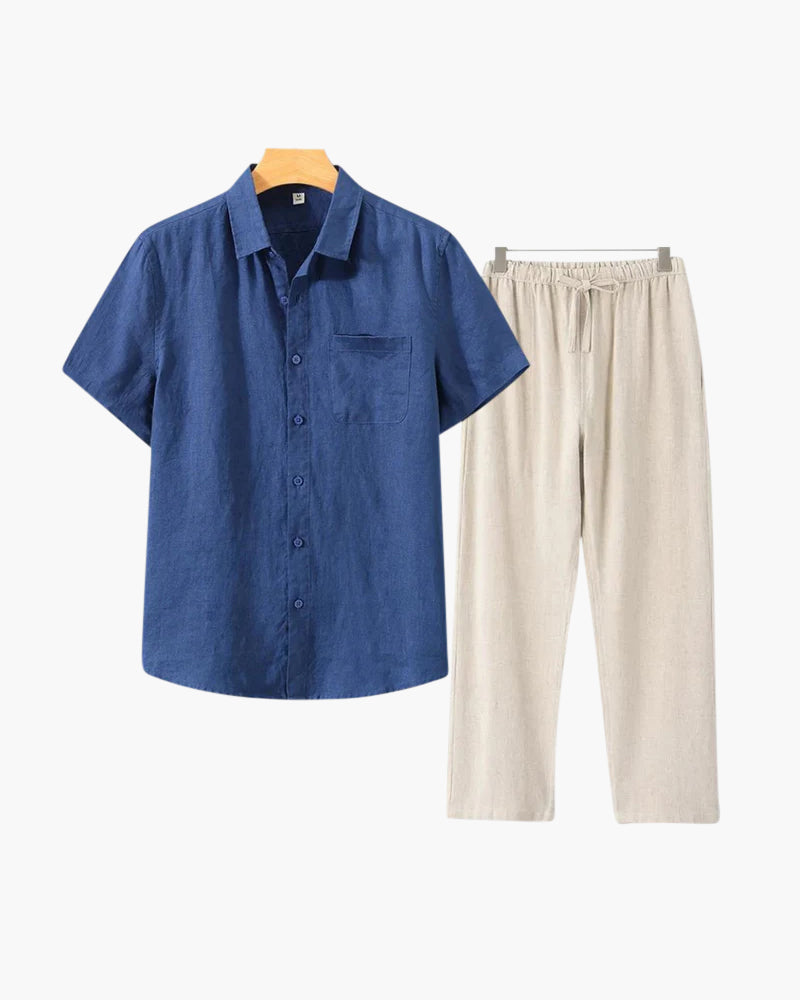 MONVIEL | Short-sleeve linen set