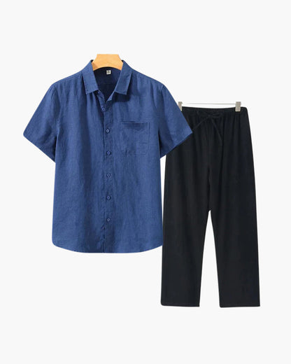 MONVIEL | Short-sleeve linen set