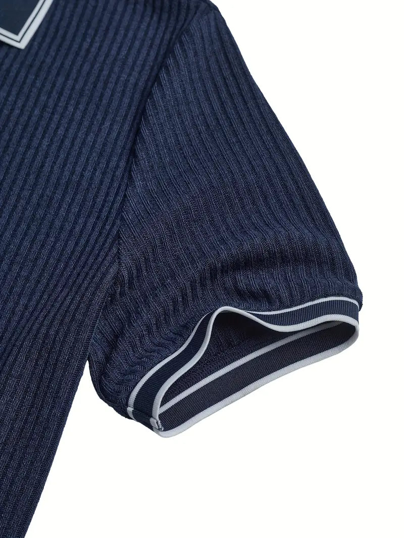 MONVIEL™ | Contrast-Trim Ribbed Polo