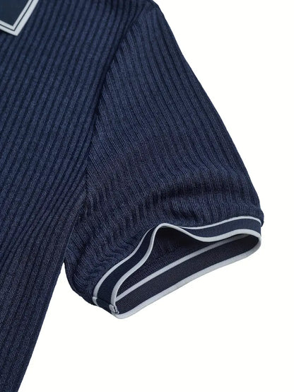 MONVIEL™ | Contrast-Trim Ribbed Polo