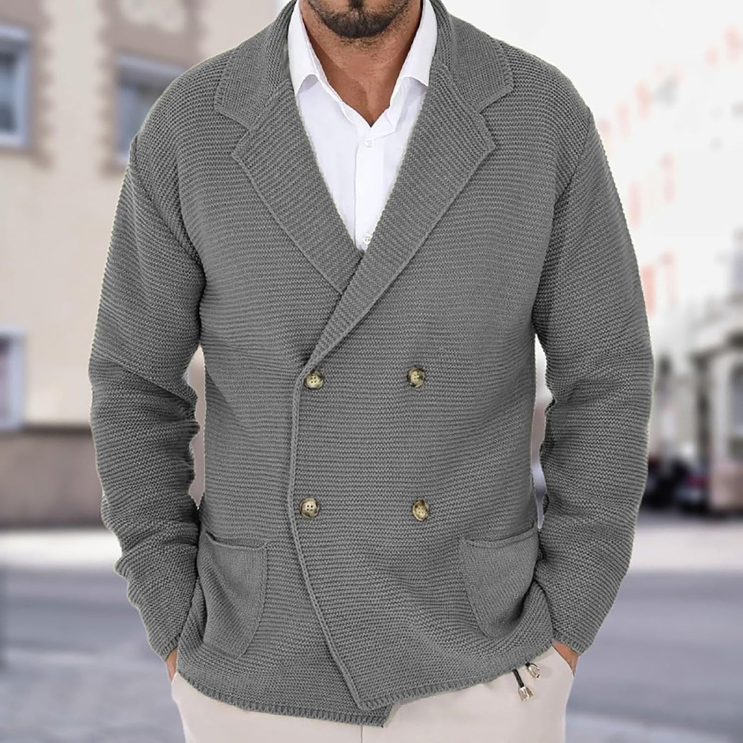 MANSSINO™ | Wool-Blend Jacket-Style Cardigan
