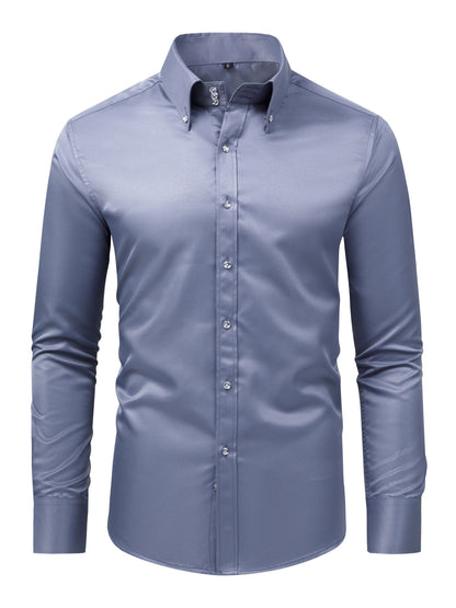 MONVIEL™ | Men's Satin-Finish Long-sleeve Shirt
