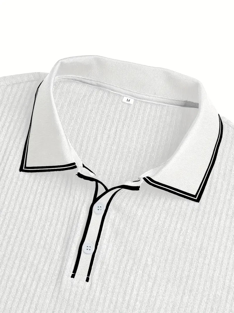 MONVIEL™ | Contrast-Trim Ribbed Polo