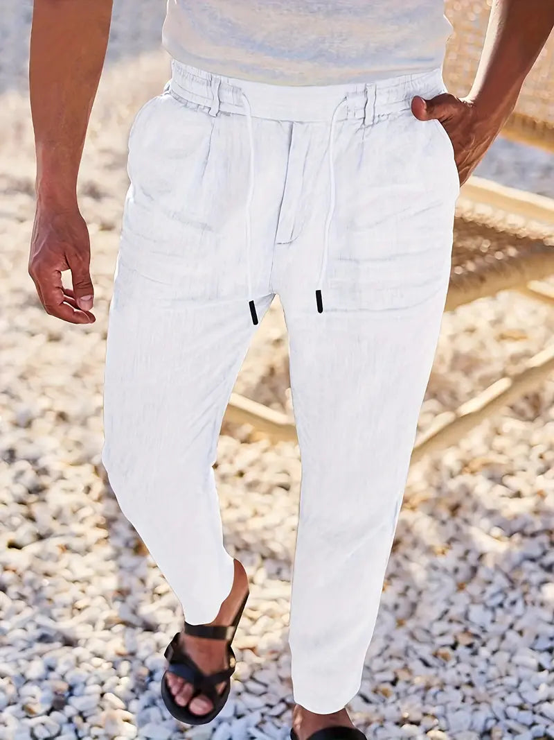 MANSSINO™ | Men's Wide-Leg Linen Drawstring Trousers