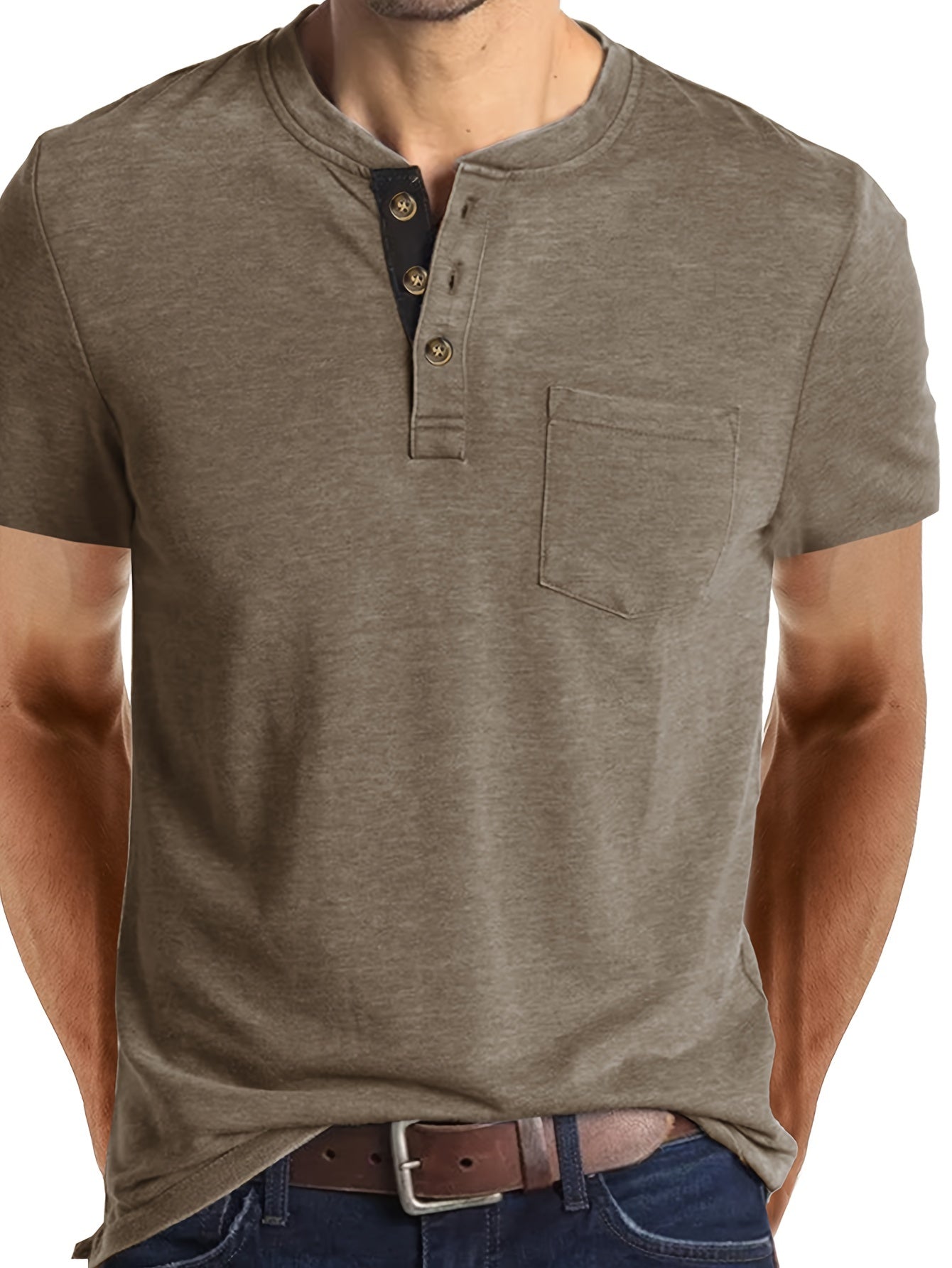 MONVIEL™ | Men's Cotton Henley T-Shirt