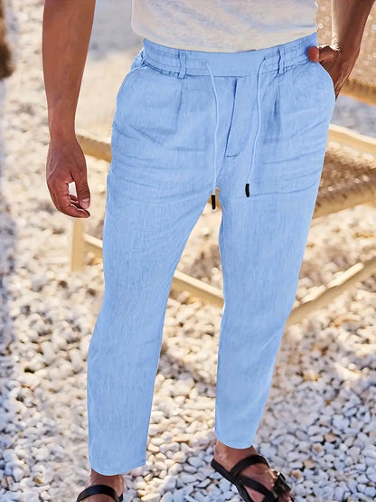 MANSSINO™ | Men's Wide-Leg Linen Drawstring Trousers