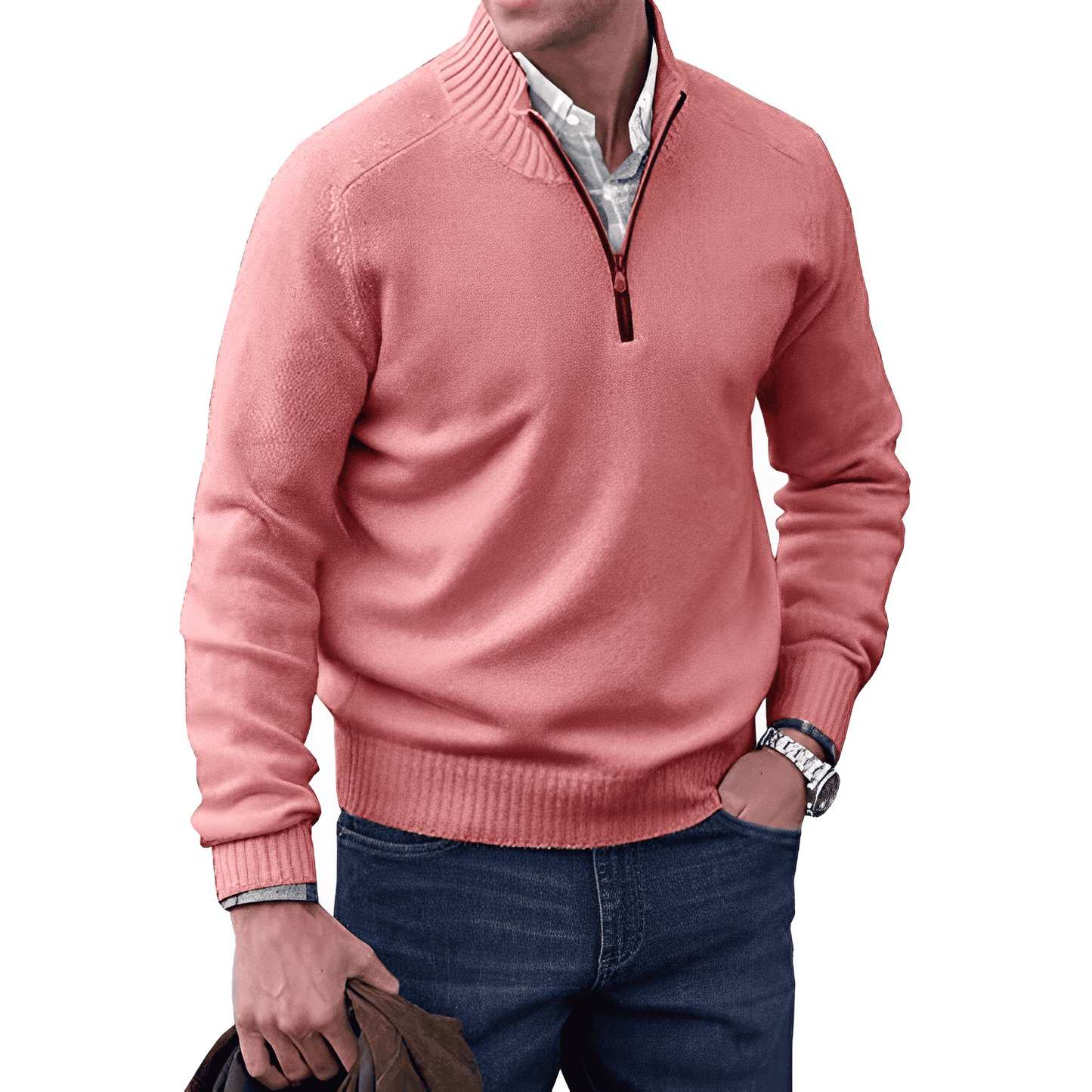 Fergal™ | Pull maille zippé col montant