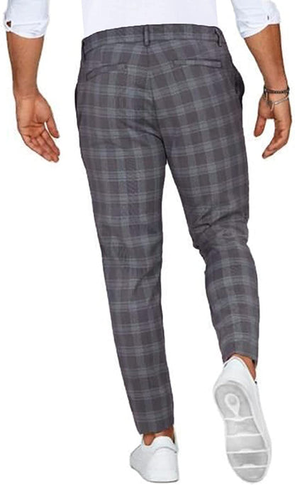 MONVIEL™ | Men's Slim-Fit Checked Chinos
