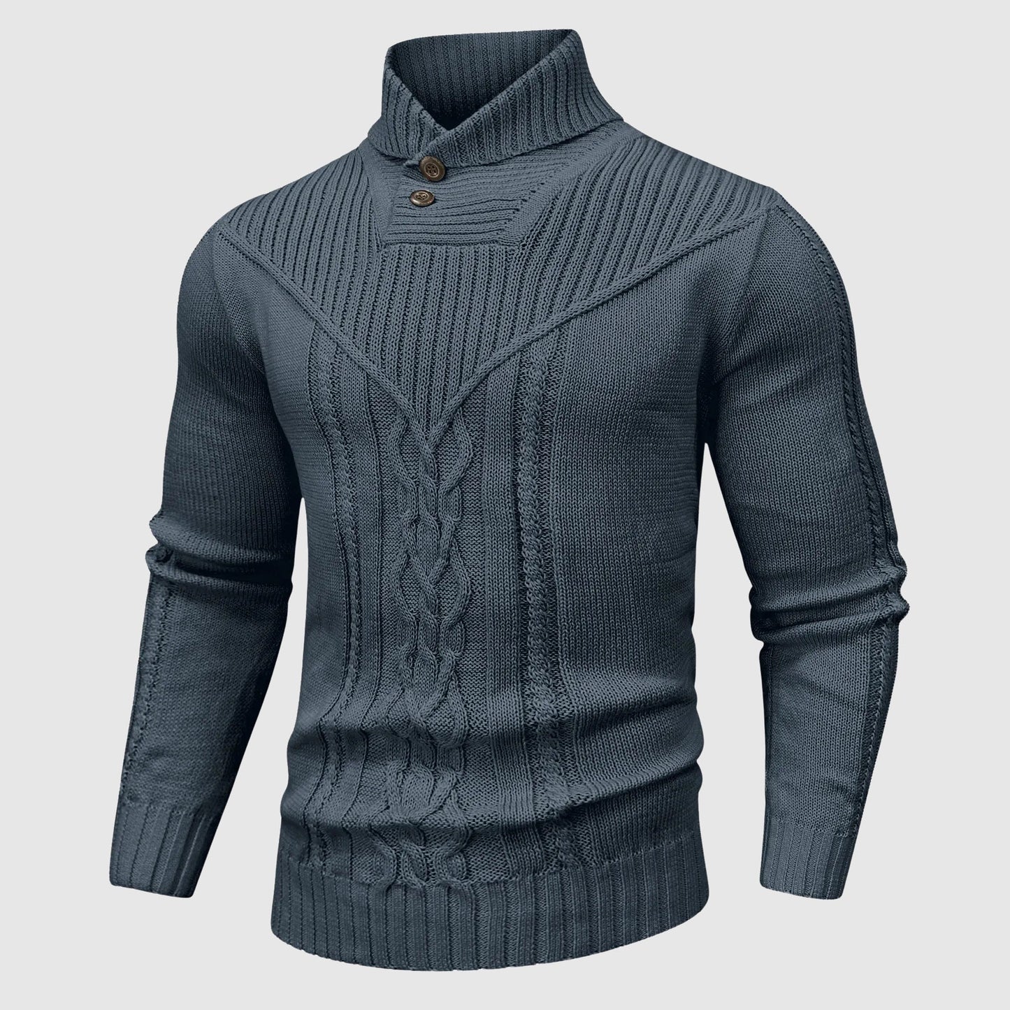 MONVIEL | Cable-Knit Stand-Collar