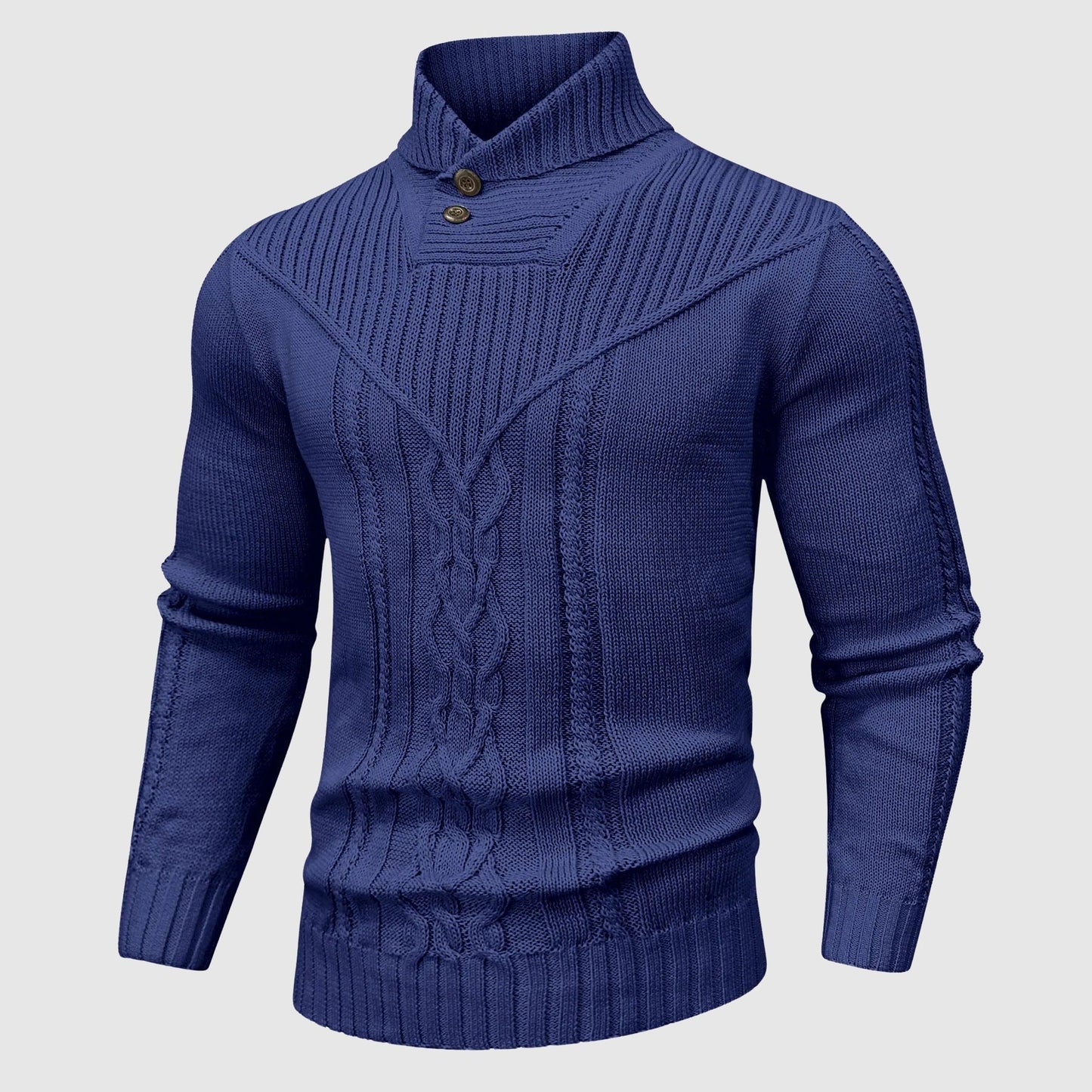 MONVIEL | Cable-Knit Stand-Collar