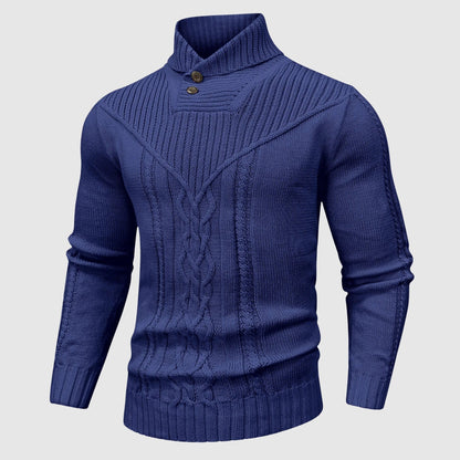 MONVIEL | Cable-Knit Stand-Collar