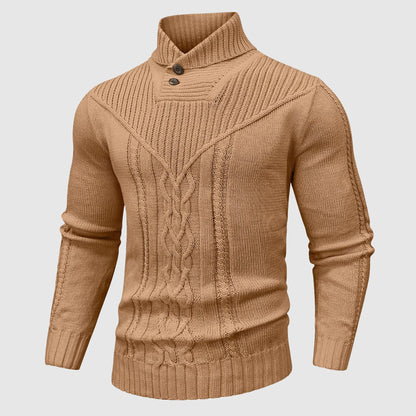 MONVIEL | Cable-Knit Stand-Collar