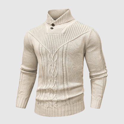 MONVIEL | Cable-Knit Stand-Collar