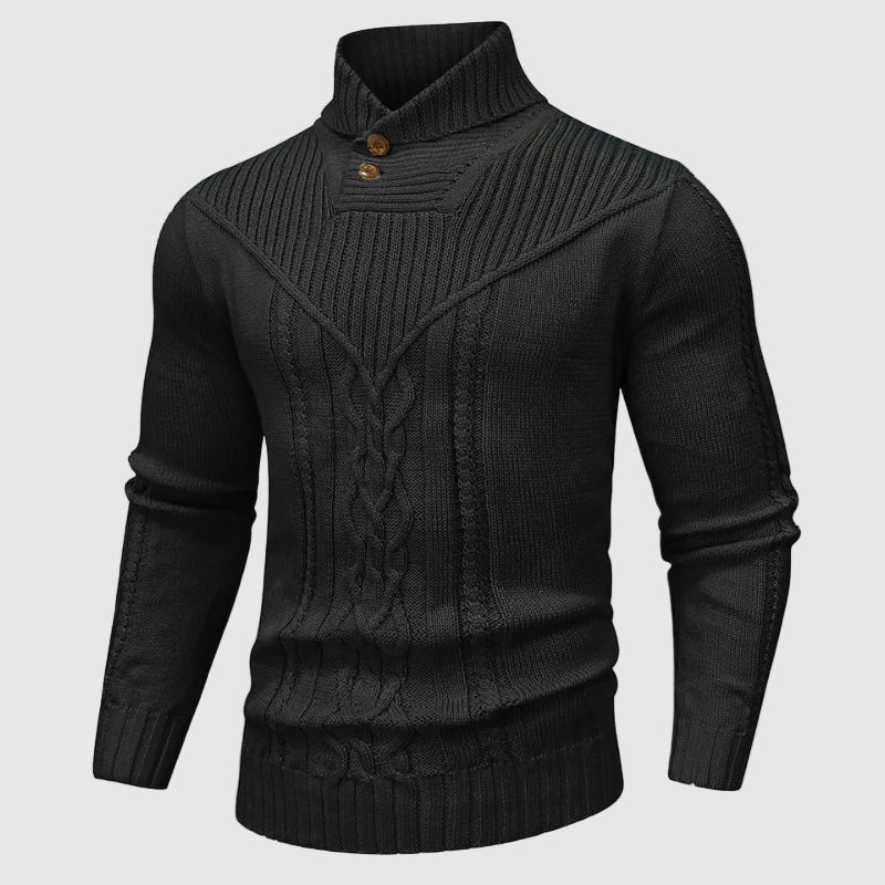 MONVIEL | Cable-Knit Stand-Collar
