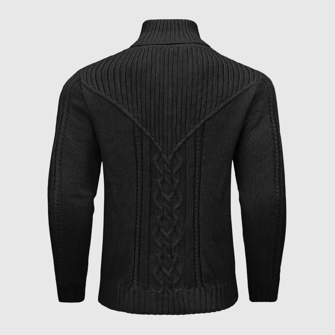 MONVIEL | Cable-Knit Stand-Collar
