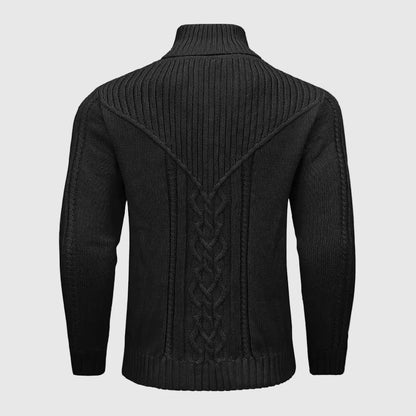 MONVIEL | Cable-Knit Stand-Collar