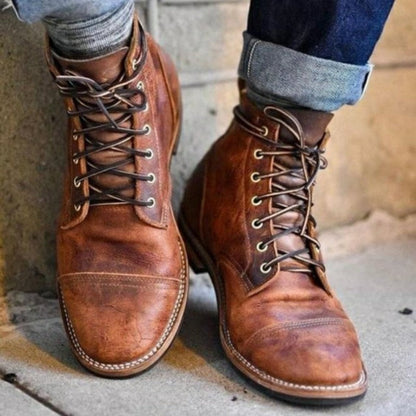 MANSSINO™ | Men's Soft Leather Lace-Up Boot