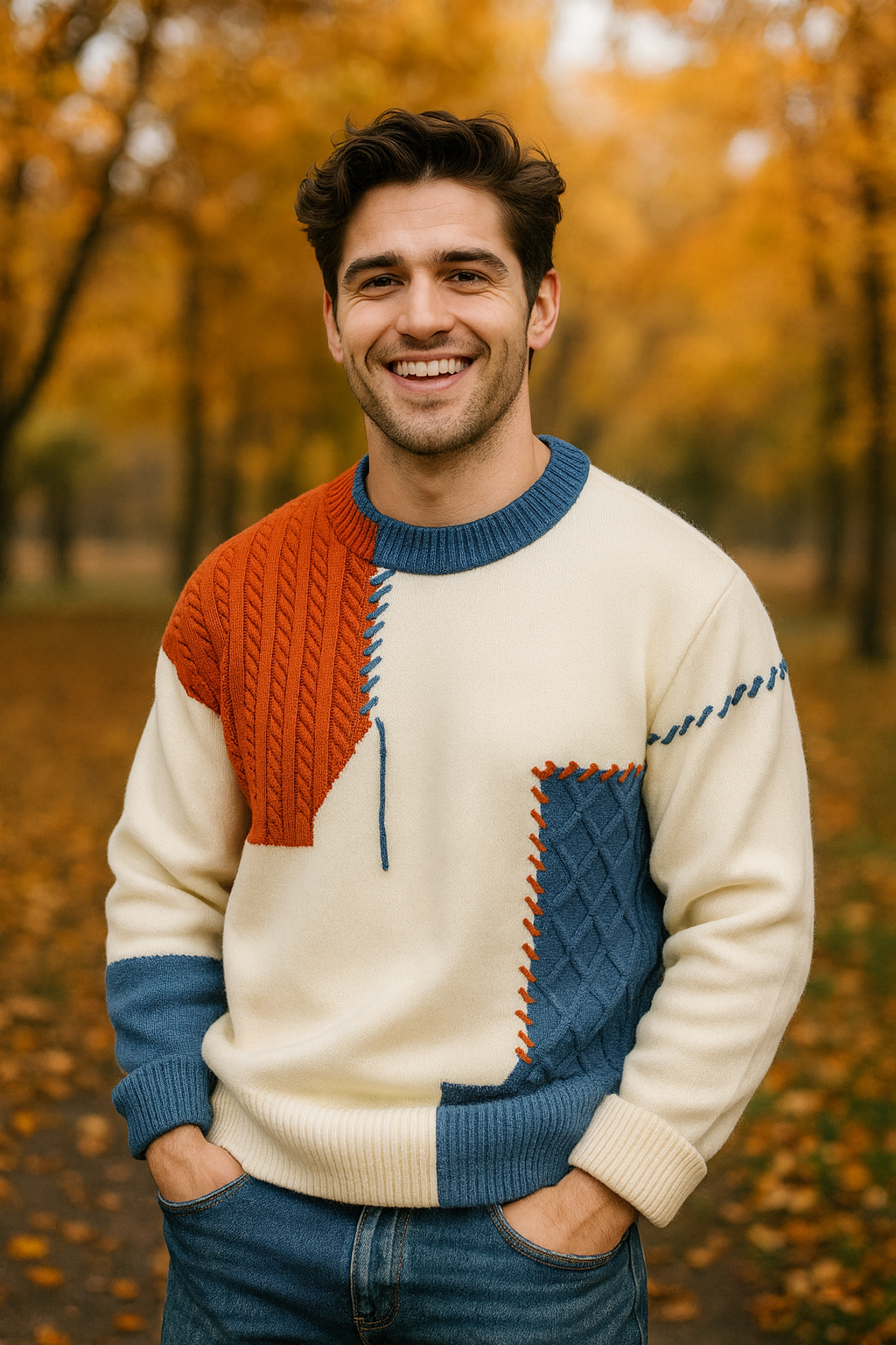 LAURENT MONACO | PULL PATCHWORK POUR HOMME