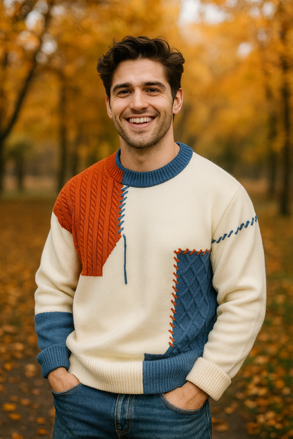LAURENT MONACO | PULL PATCHWORK POUR HOMME