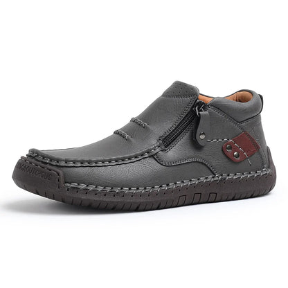 MANSSINO™ | Men's Hand-Stitched Zip Mid-Top with Rivet Detail