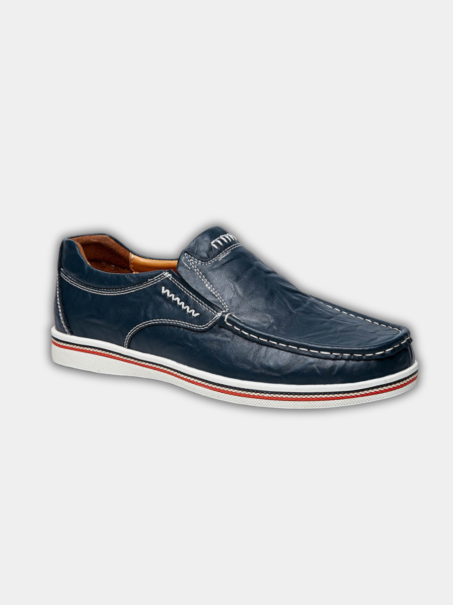 MANSSINO™ | Men's Leather Slip-On with Contrast Sole