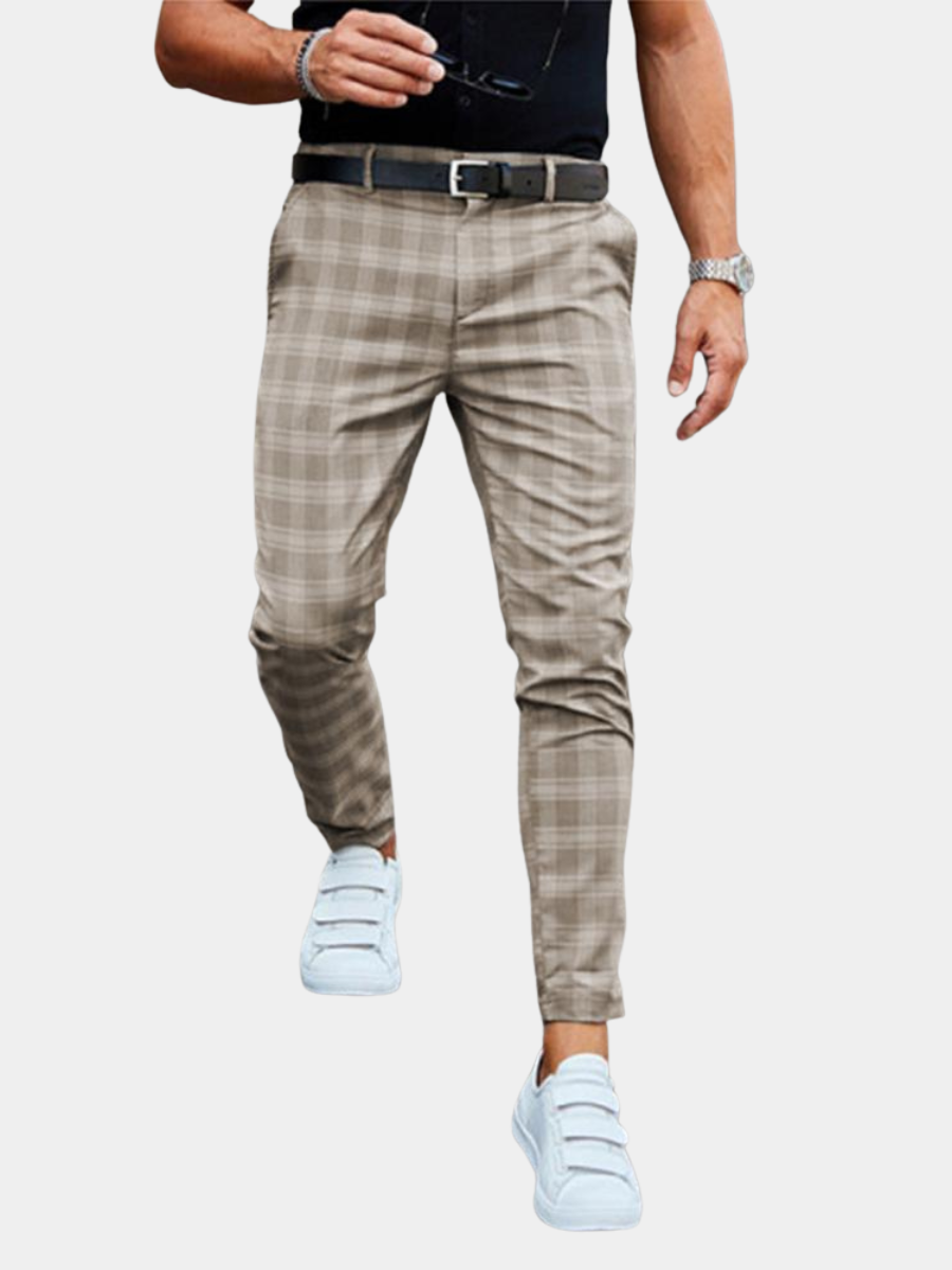 MONVIEL™ | Men's Slim-Fit Checked Chinos