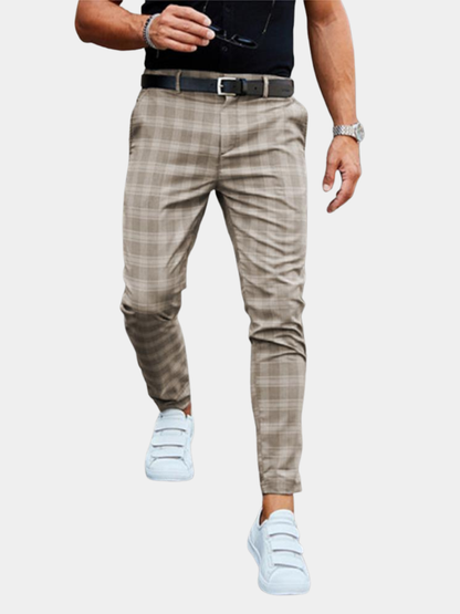 MONVIEL™ | Men's Slim-Fit Checked Chinos