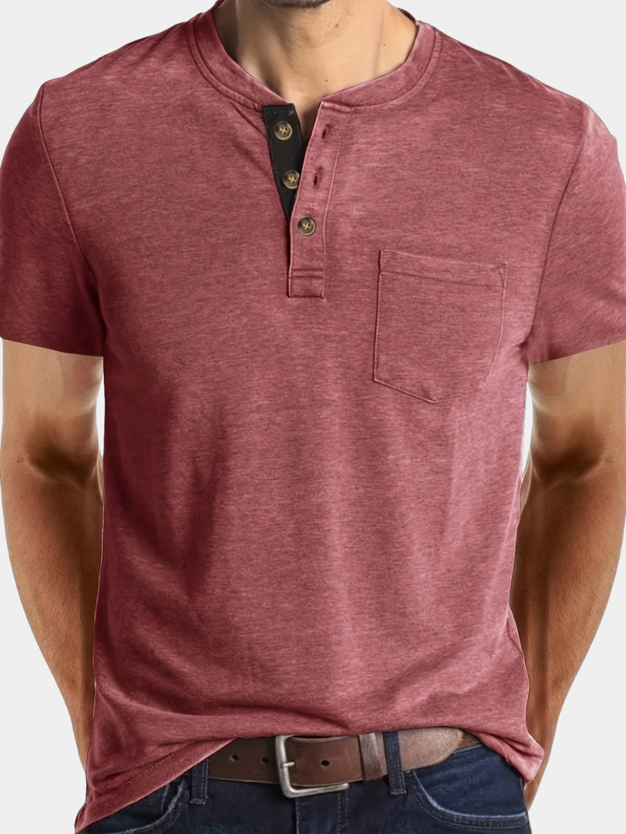 MONVIEL™ | Men's Cotton Henley T-Shirt