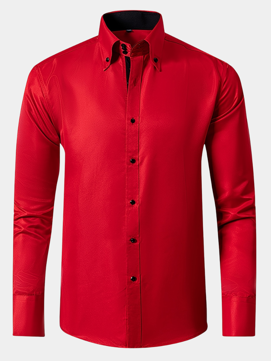 MONVIEL™ | Men's Satin-Finish Long-sleeve Shirt