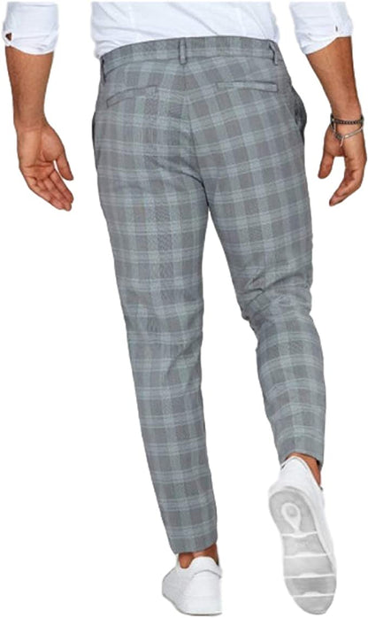 MONVIEL™ | Men's Slim-Fit Checked Chinos