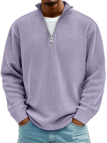 MANSSINO™ | Men's Ribbed Knit Half-Zip Pullover
