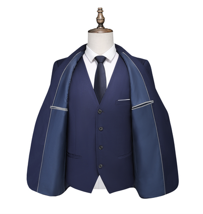 MONVIEL | Blue Three-piece suit