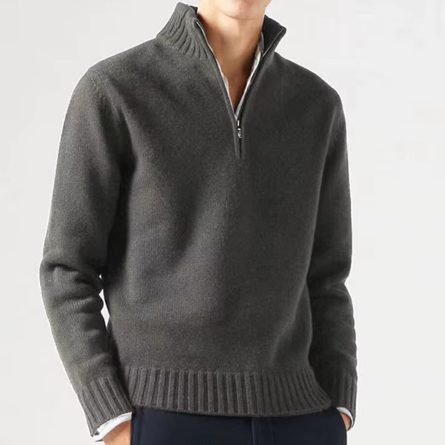 MONVIEL™ | Wool Half-Zip Turtleneck