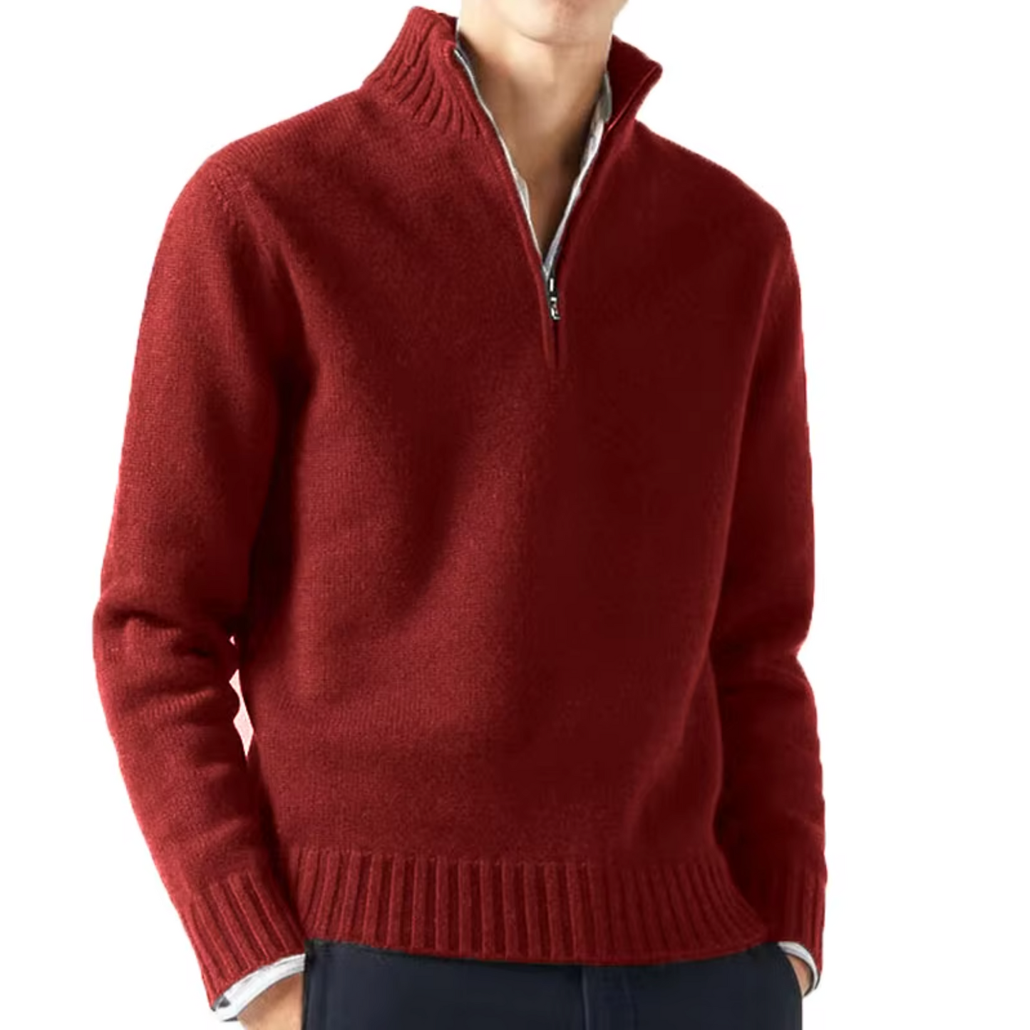 MONVIEL™ | Wool Half-Zip Turtleneck