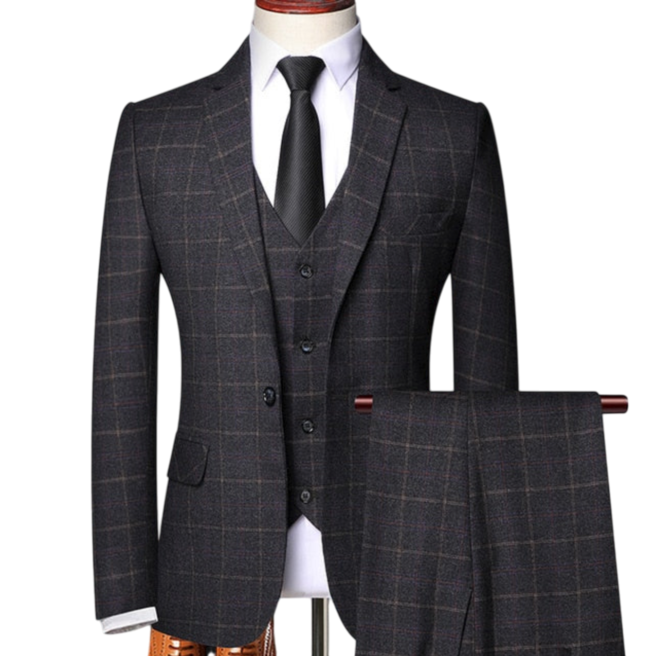 MONVIEL | Checkered Three-piece suit