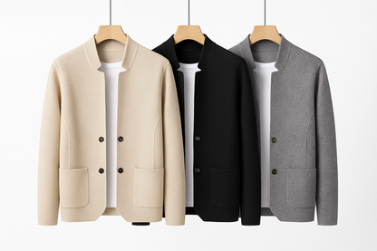MANSSINO™ | Men's Textured Knit Stand-Collar Gilet