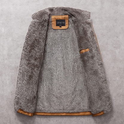 MANSSINO™ | Merino-Lined Suede Coat
