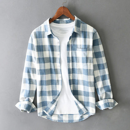 MONVIEL™ | Men's Brushed Cotton Check Shirt