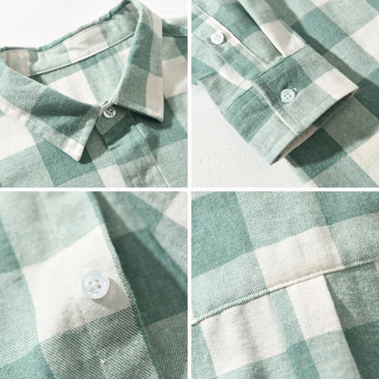 MONVIEL™ | Men's Brushed Cotton Check Shirt