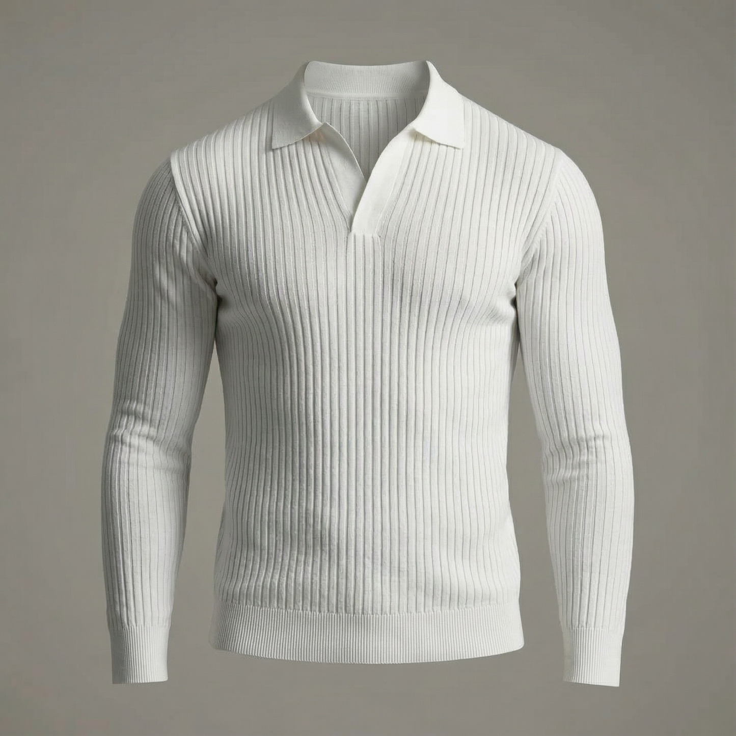 MONVIEL | Open-Collar Knitted Shirt