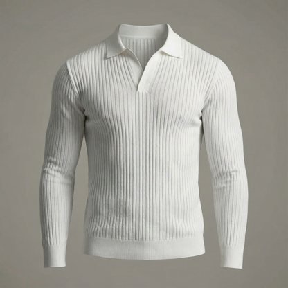 MONVIEL | Open-Collar Knitted Shirt