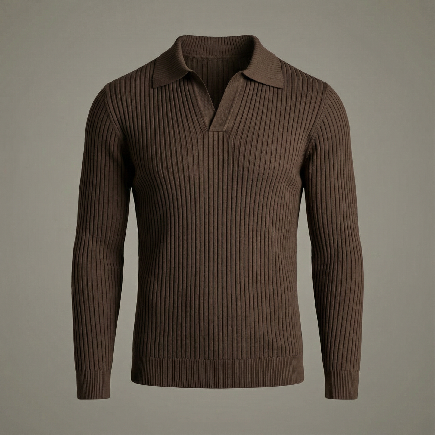 MONVIEL | Open-Collar Knitted Shirt