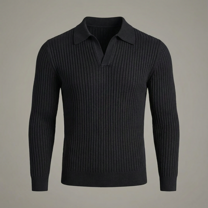 MONVIEL | Open-Collar Knitted Shirt