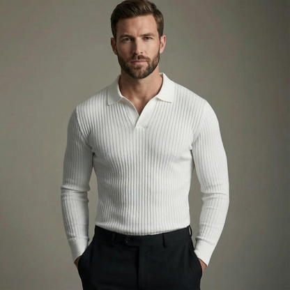 MONVIEL | Open-Collar Knitted Shirt